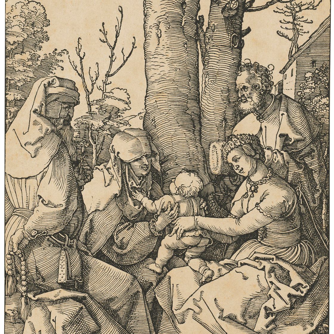 Albrecht Dürer — Святое семейство с Иоакимом и Анной под деревом