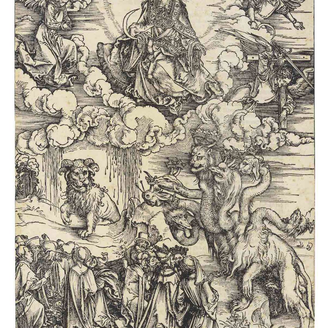 Albrecht Dürer — Зверь с рогами, как у Агнца, из Апокалипсиса (Б. 74; М., гл. 175; С.М.С. 123)