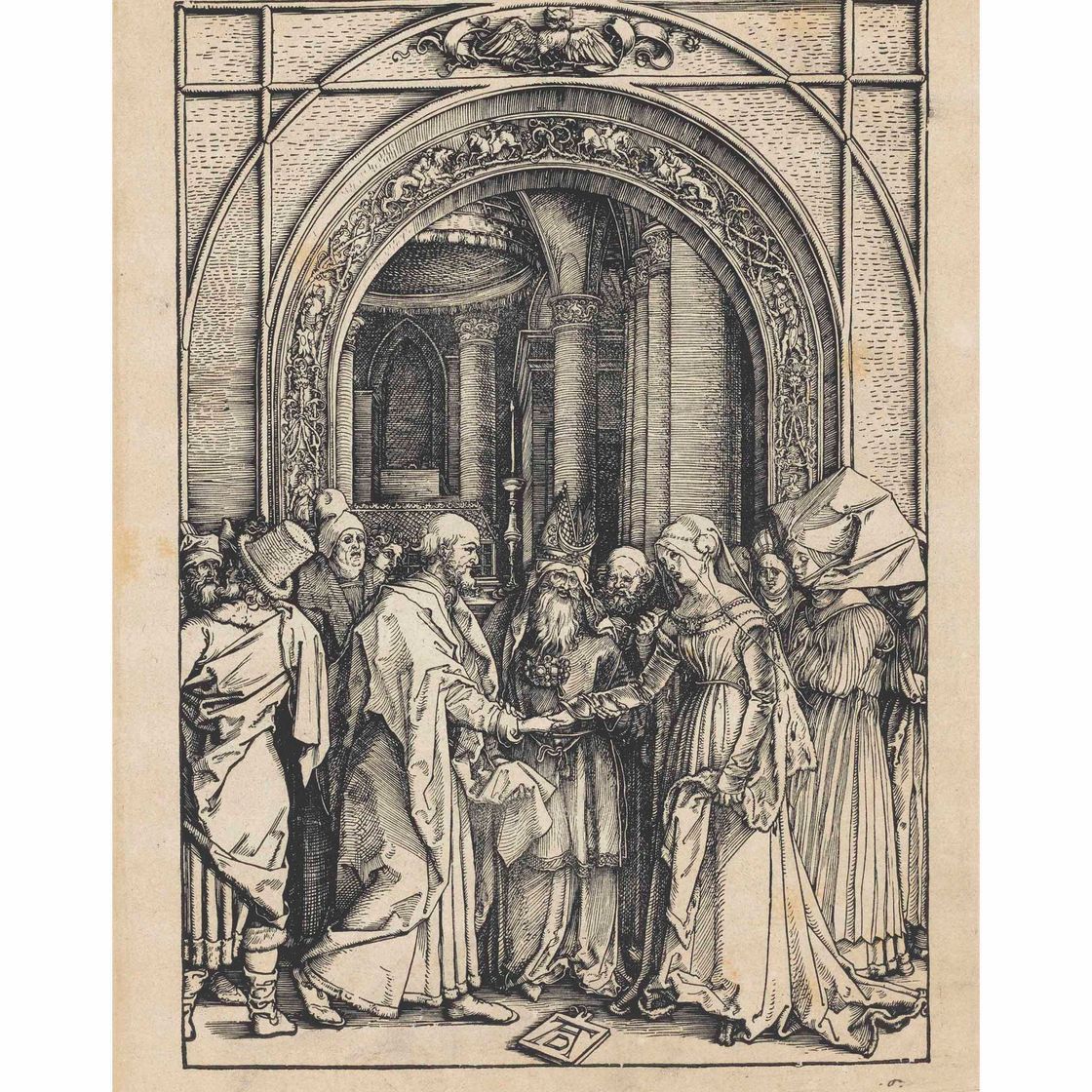 Albrecht Dürer — Обручение Пресвятой Девы, из книги "Жизнь Пресвятой Девы".