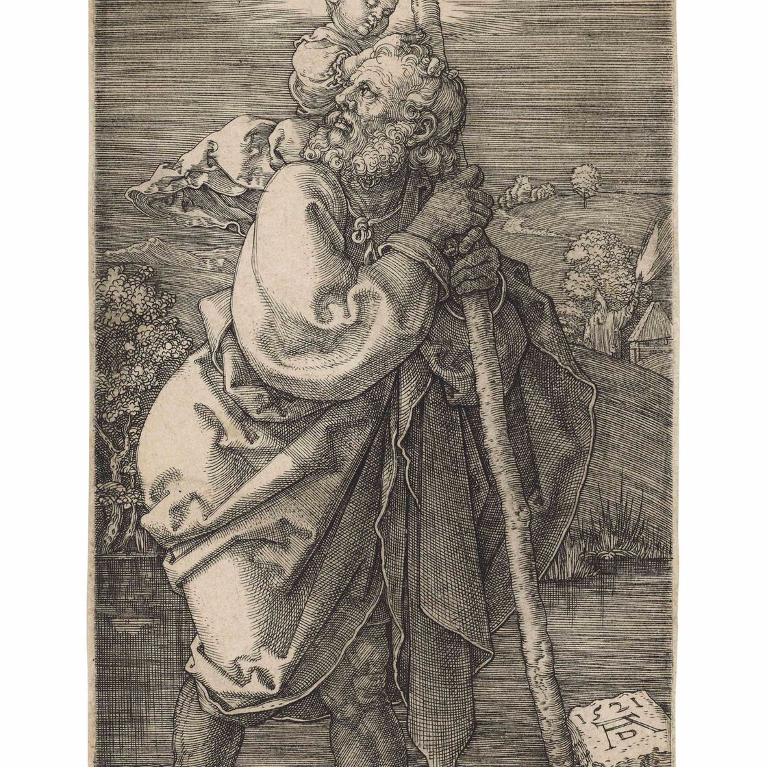 Albrecht Dürer — Святой Христофор, обращенный влево