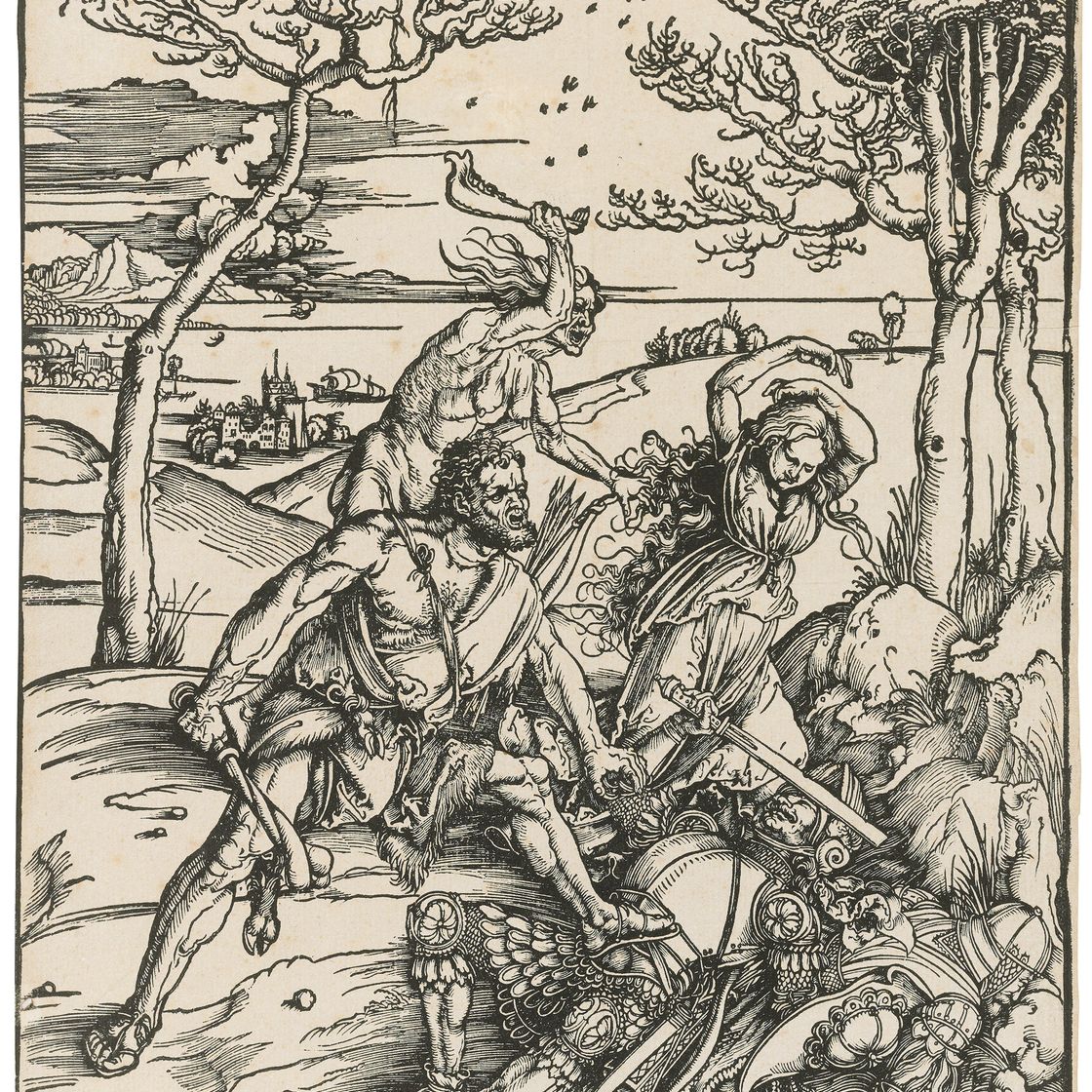 Albrecht Dürer — Геракл, побеждающий близнецов Молионидов (Геракл, убивающий Какуса)