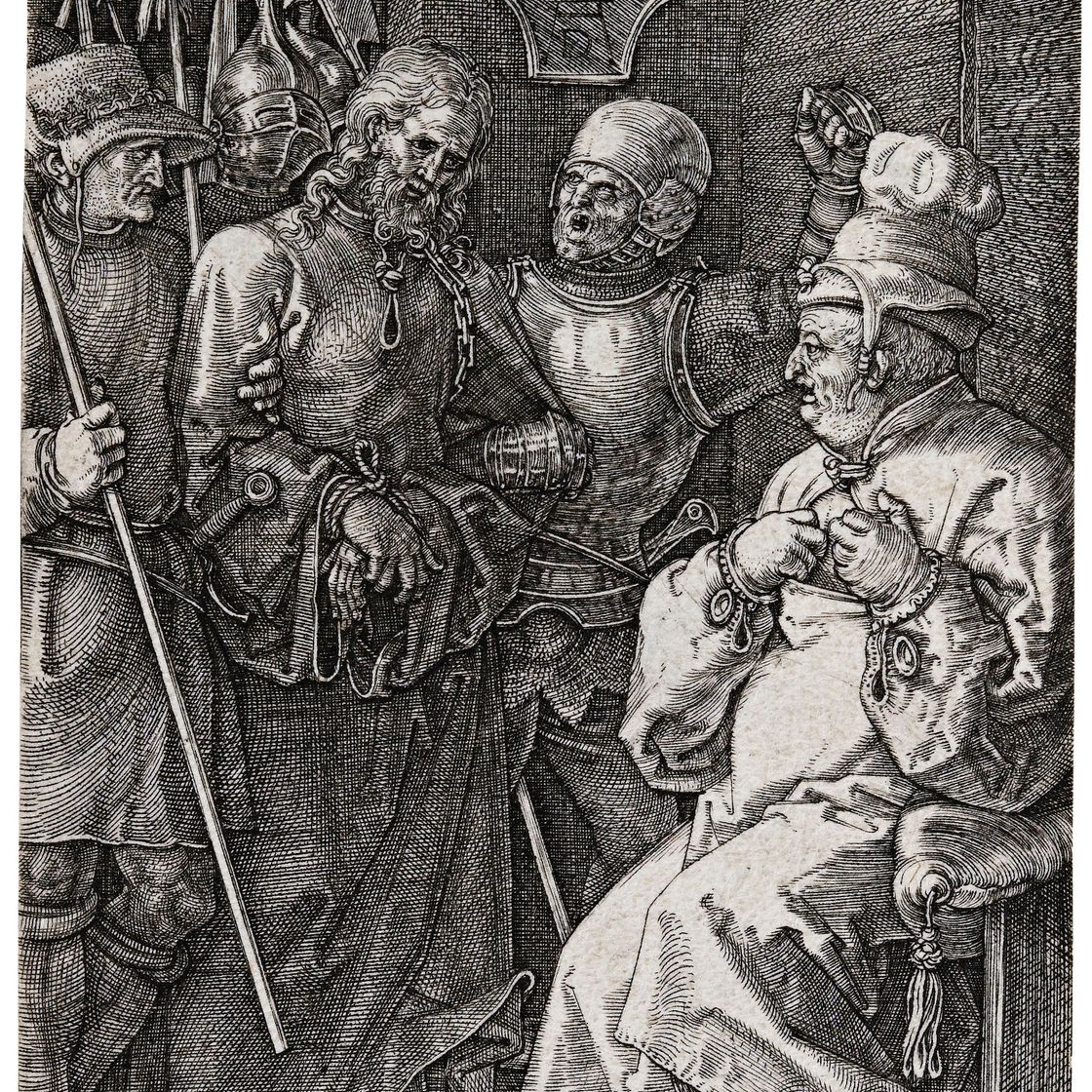 Albrecht Dürer — Христос перед Каиафой, с гравюры "Страсти Господни"