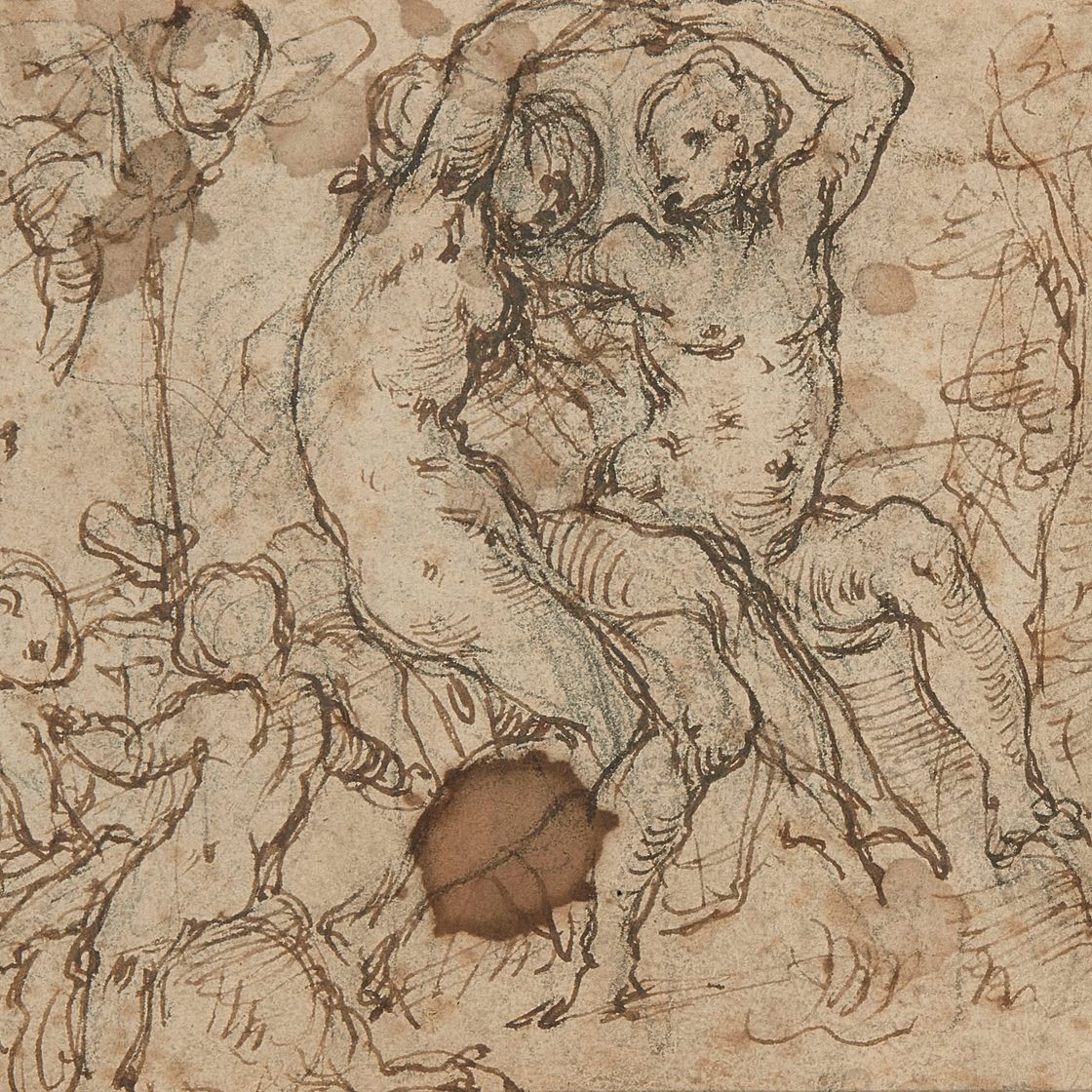 Albrecht Dürer — Девушка, впервые увидевшая Святого Эсташа (спереди) ; Пара в окружении путти у девушки (сзади)