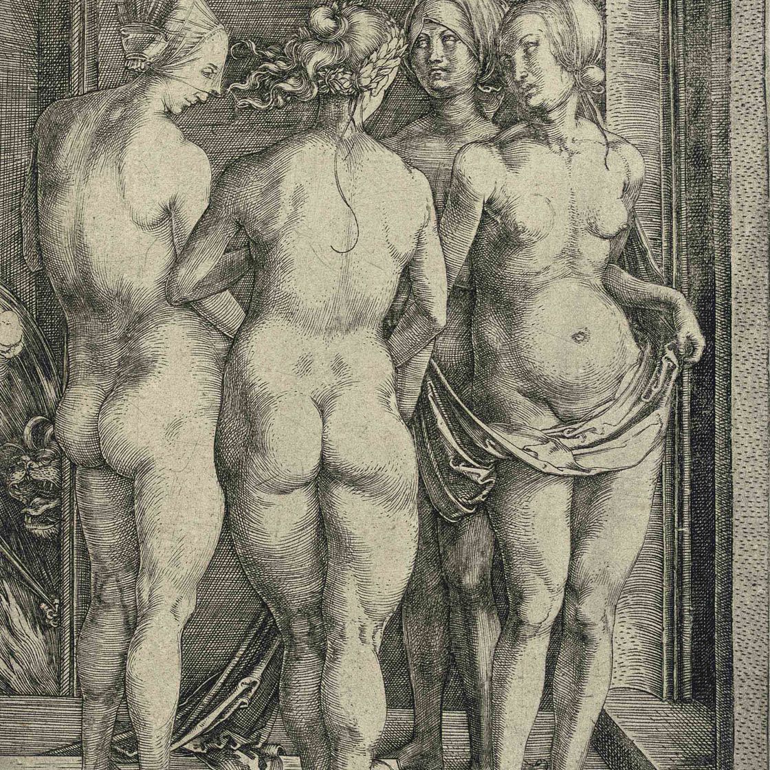 Albrecht Dürer — Четыре обнаженные женщины (Б. 75; М., зал. 69; С.М.С. 17)