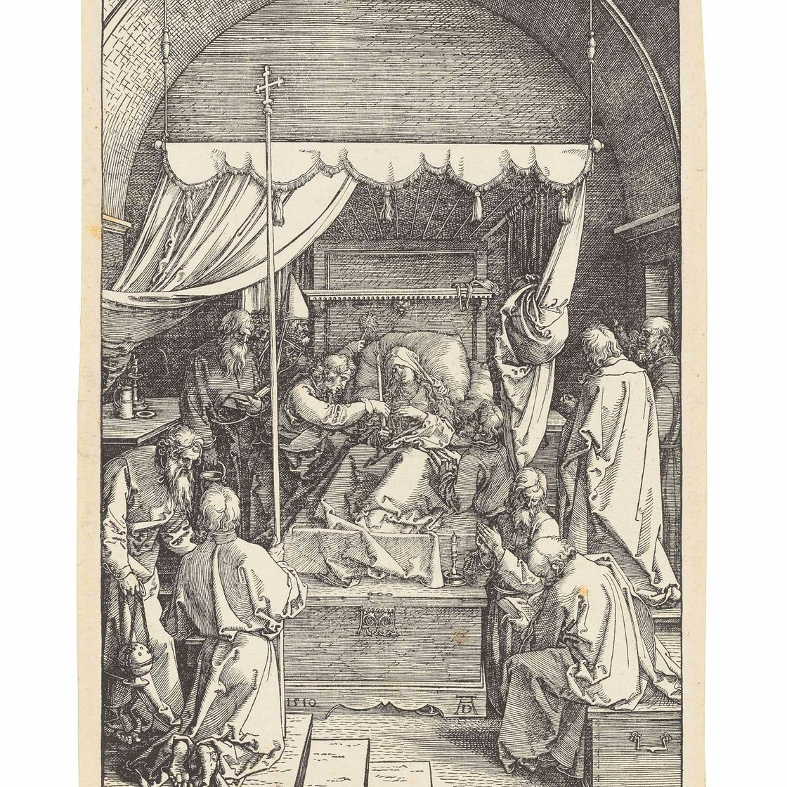 Albrecht Dürer — Смерть Пресвятой Девы, из книги "Жизнь Пресвятой Девы"