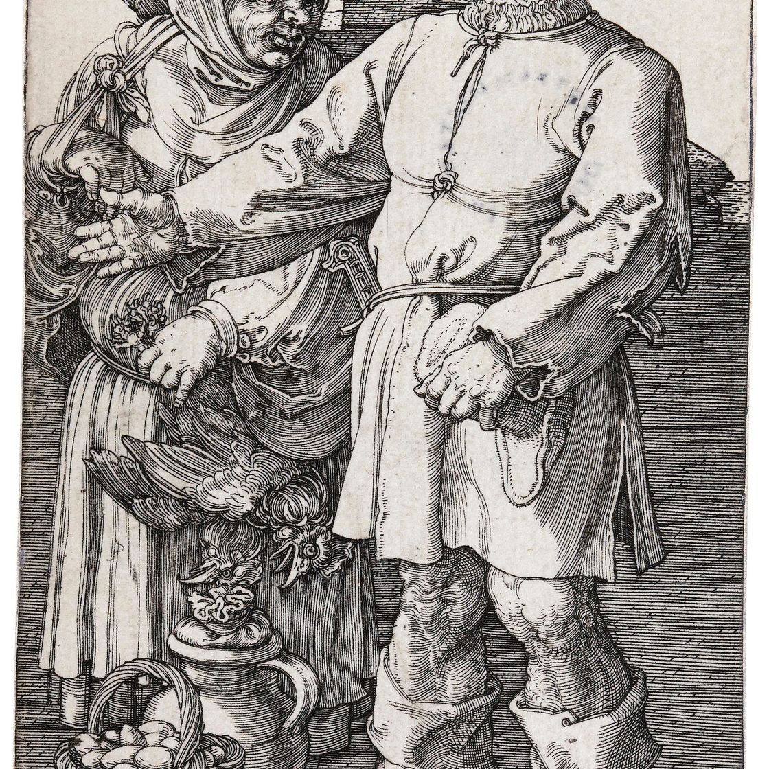 Albrecht Dürer — Крестьянин и его жена на рынке
