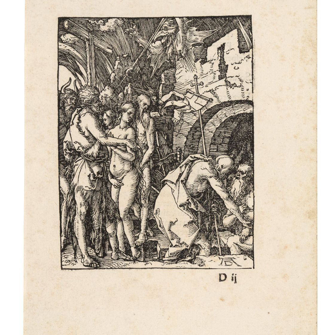 Albrecht Dürer — Христос в подвешенном состоянии, с небольшой гравюры на дереве "Страсти Христовы".
