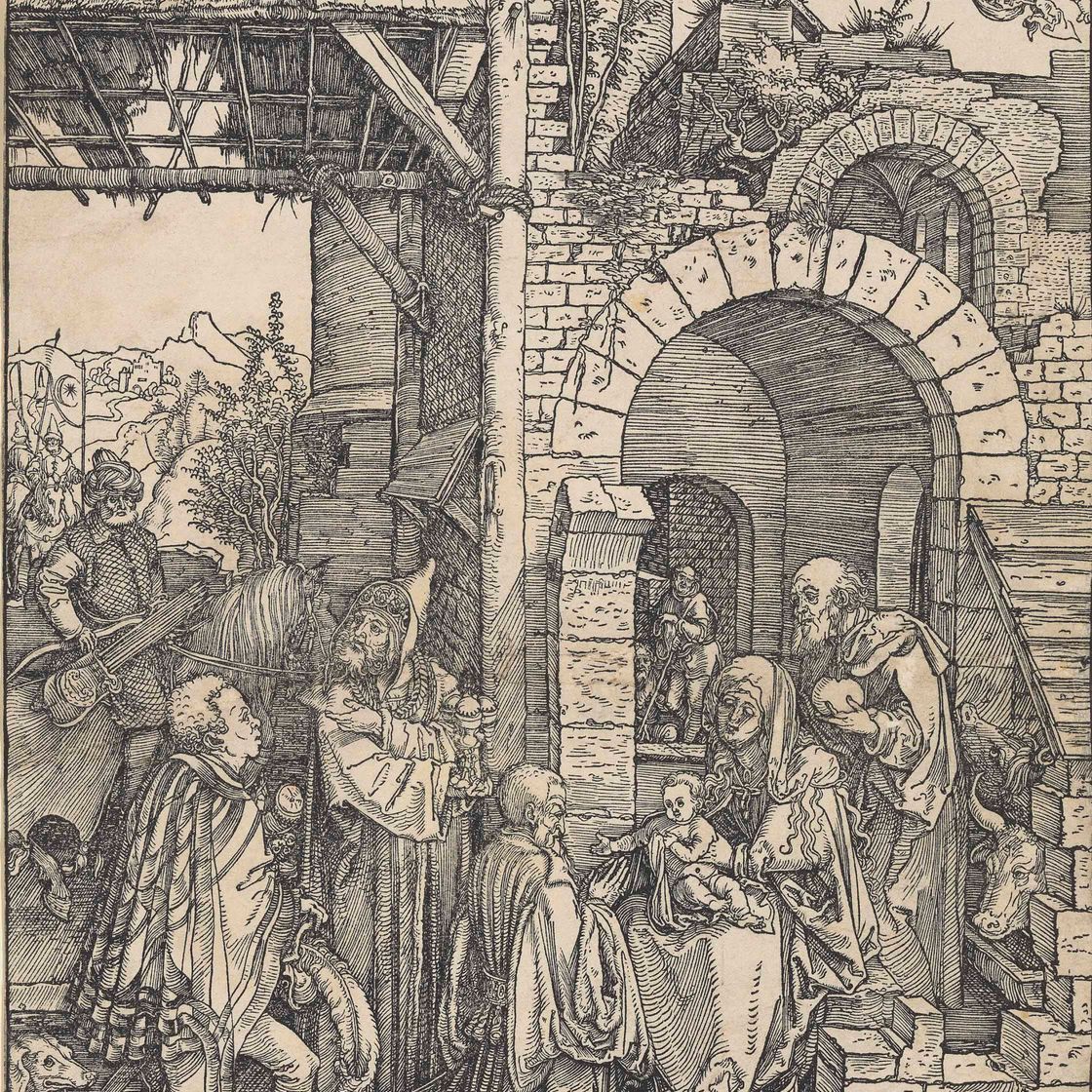 Albrecht Dürer — Поклонение волхвов, из книги "Житие Пресвятой Девы"