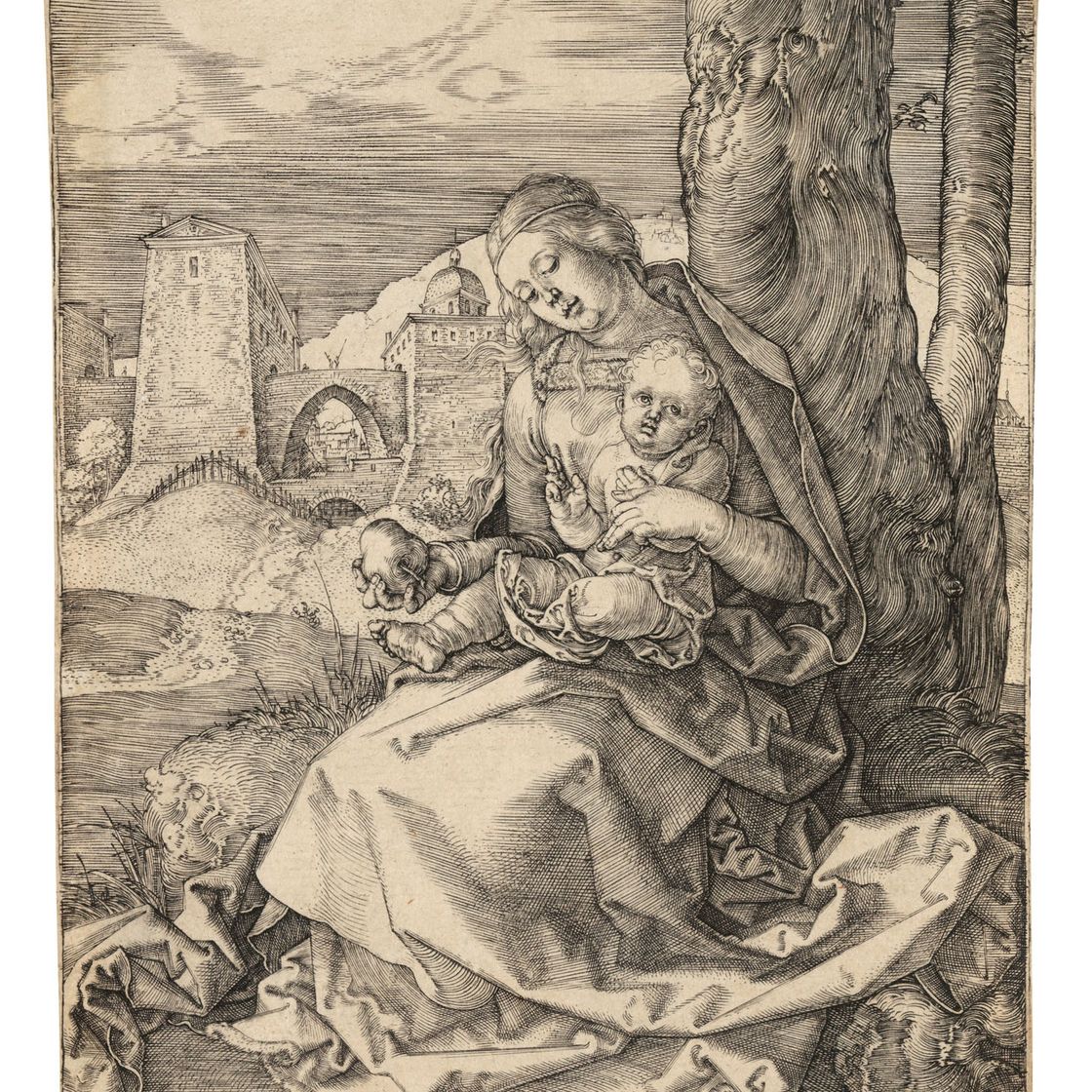 Albrecht Dürer — Богородица с младенцем и грушей