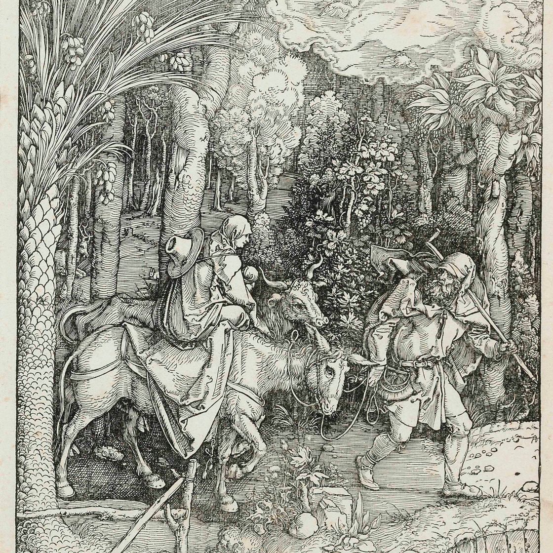 Albrecht Dürer — Иоаким и ангел, из книги "Жизнь Пресвятой Девы" (стр. 78; М., зал. 190)