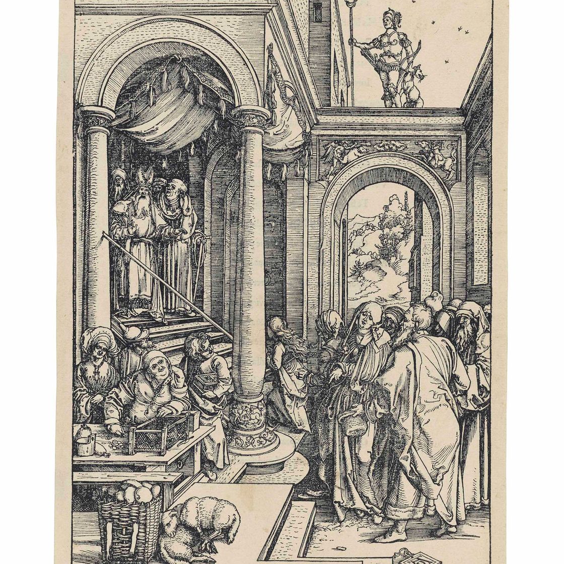 Albrecht Dürer — Сретение Пресвятой Богородицы в храме, из книги "Житие Пресвятой Богородицы"