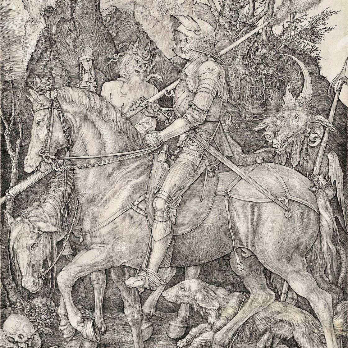 Albrecht Dürer — Рыцарь, Смерть и дьявол (Барч, 98; Медер, Холстейн, 74)