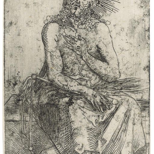 Albrecht Dürer — Сидящий скорбящий муж (Б., М., Зал. 22; С.М.С. 78)