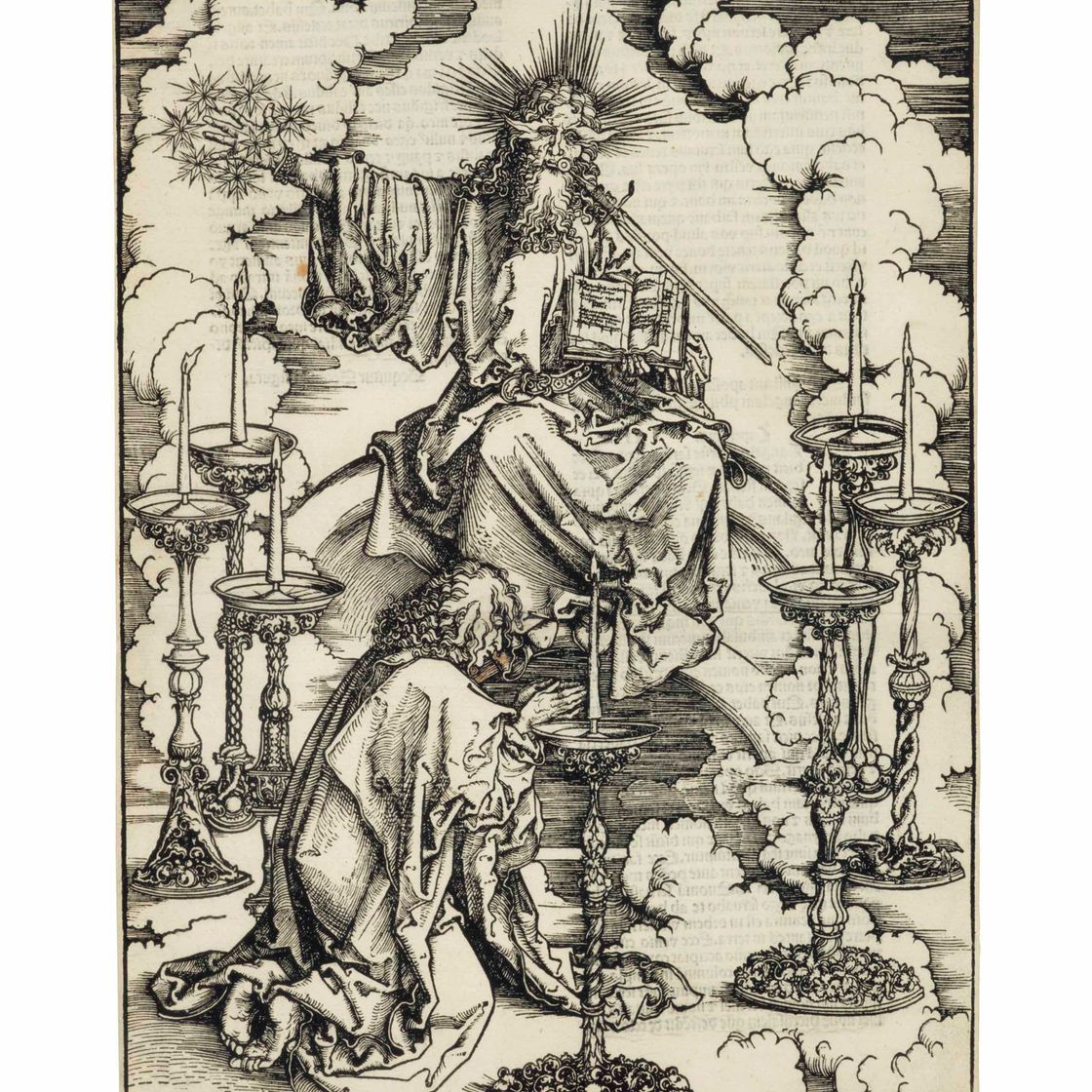 Albrecht Dürer — Видение о семи подсвечниках, из книги "Апокалипсис"