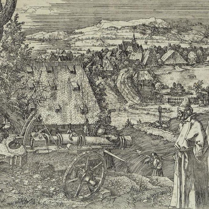 Albrecht Dürer — Пейзаж с пушкой (Барч, 99; Медер, Холстейн, 96)