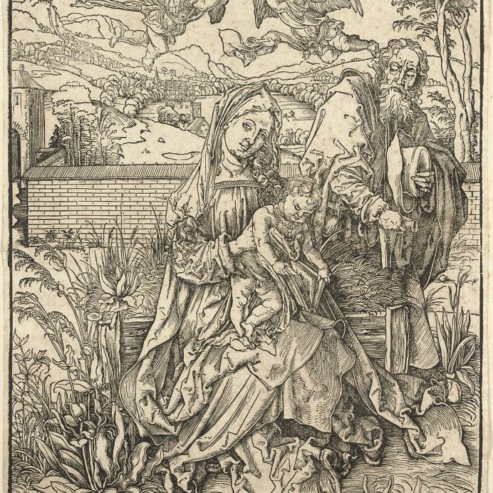 Albrecht Dürer — Святое семейство с тремя зайцами (т. 102; М., Зал. 212; С.М.С. 108)