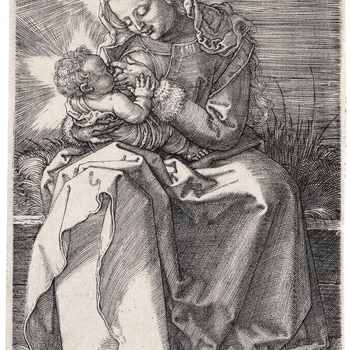 Albrecht Dürer — Пресвятая Дева, кормящая грудью младенца