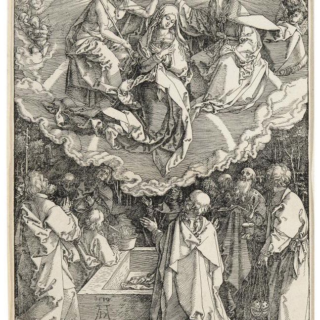 Albrecht Dürer — Успение и коронация Пресвятой Девы, из книги "Жизнь Пресвятой Девы" (Барч, 94; Медер, Холстейн, 206)