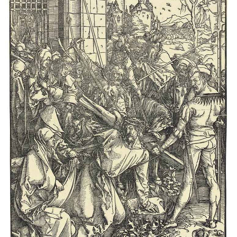 Albrecht Dürer — Христос, несущий крест, из "Великих страстей" (Барч, 10; Медер, Холстейн, 119)
