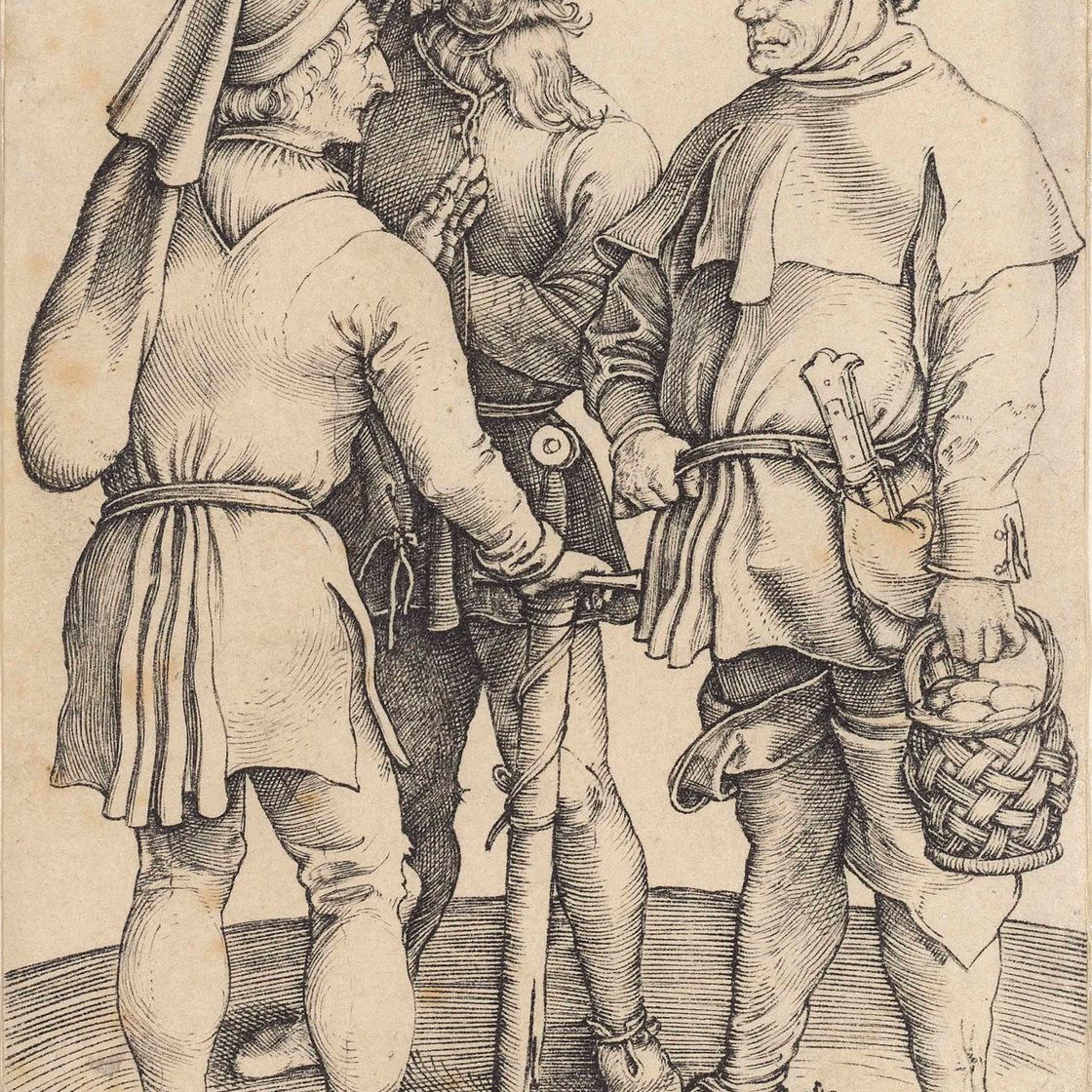 Albrecht Dürer — Беседующие три крестьянина (Барч, 86 лет; Медер, Холстейн, 87 лет; Шох, Менде и Шербаум, 15 лет)