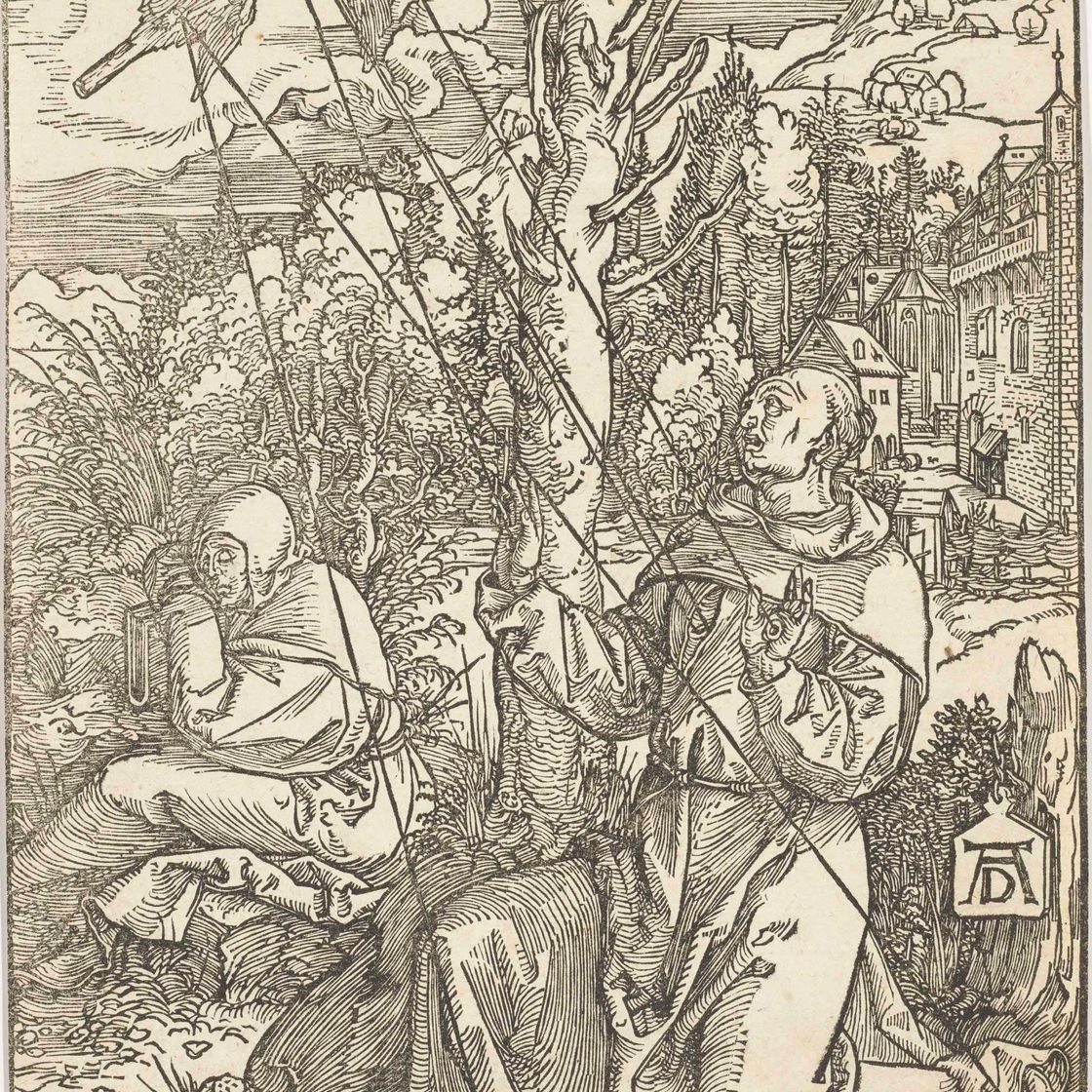 Albrecht Dürer — Святой Франциск, получающий стигматы