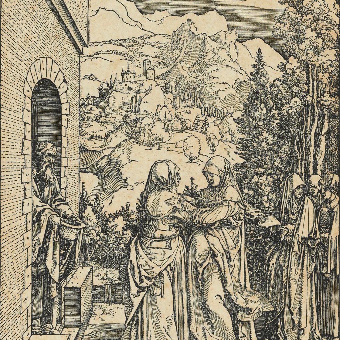 Albrecht Dürer — "Посещение", из книги "Жизнь Пресвятой Девы".