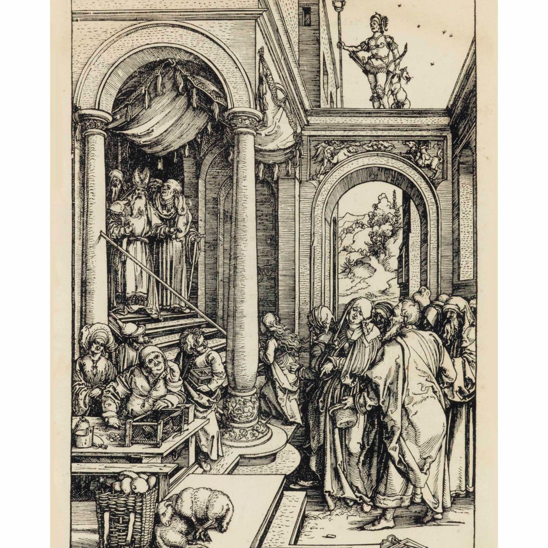 Albrecht Dürer — Сретение Пресвятой Богородицы в храме, из книги "Житие Пресвятой Богородицы"