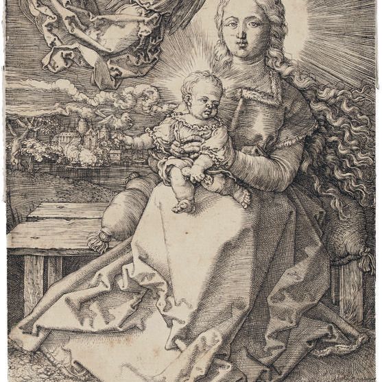 Albrecht Dürer — Богородица с Младенцем, увенчанные одним Ангелом (Б. 37; М., Зал. 41; С.М.С. 92)