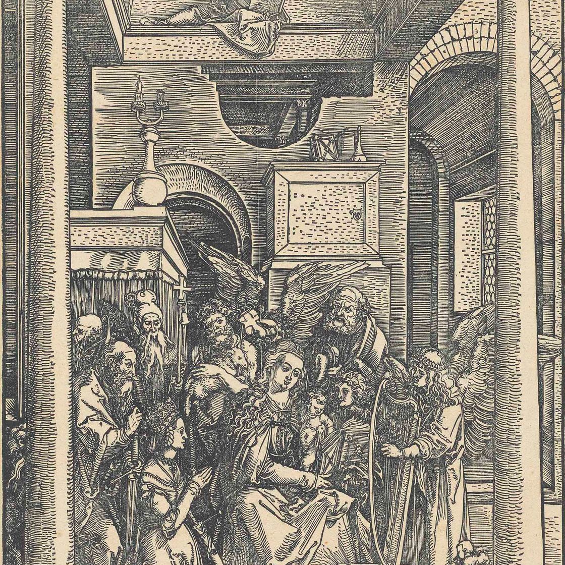 Albrecht Dürer — Прославление Пресвятой Богородицы, из книги "Жизнь Пресвятой Богородицы".