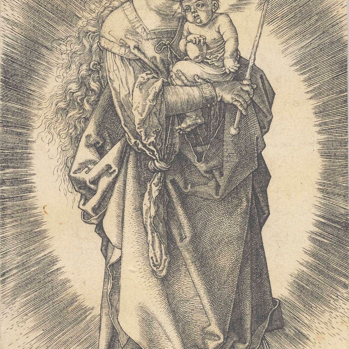 Albrecht Dürer — Дева Мария в полумесяце и звездной короне (Барч, 31 год; Медер, Холстейн, 37 лет; Шох, Менде и Шербаум, 81 год)