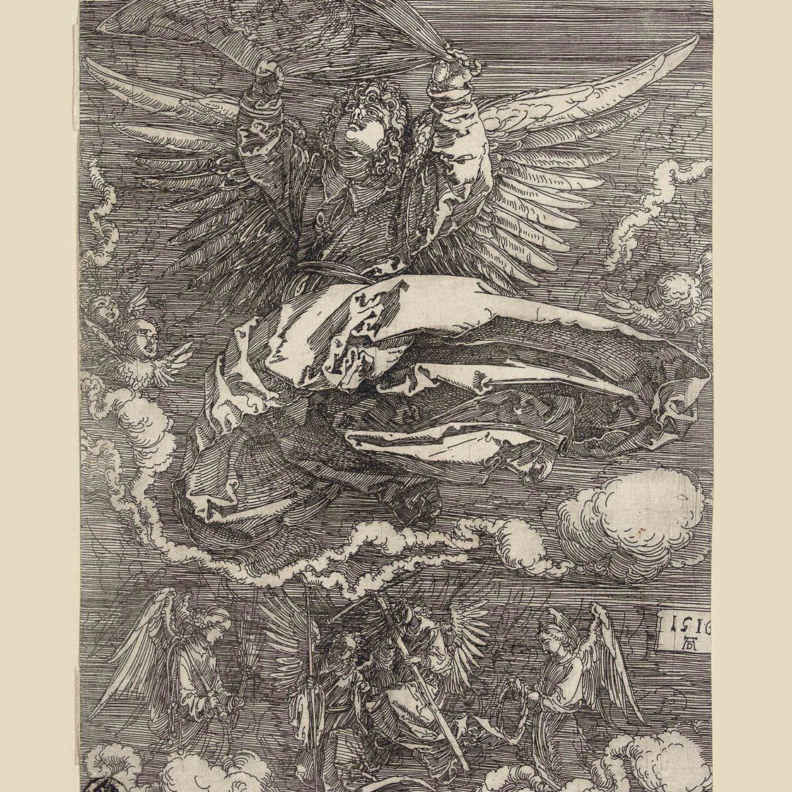 Albrecht Dürer — Сударий, который держит один Ангел (ч. 26; М., Зал. 27; С.М.С. 82)