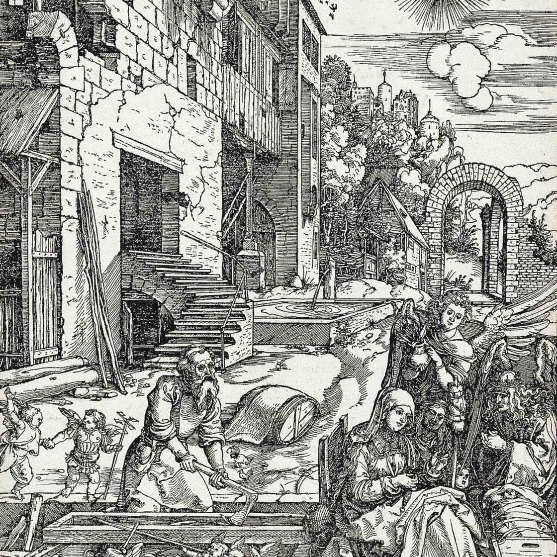 Albrecht Dürer — Пребывание Святого семейства в Египте, из книги "Жизнь Пресвятой Девы" (т. 90; М., зал. 202)