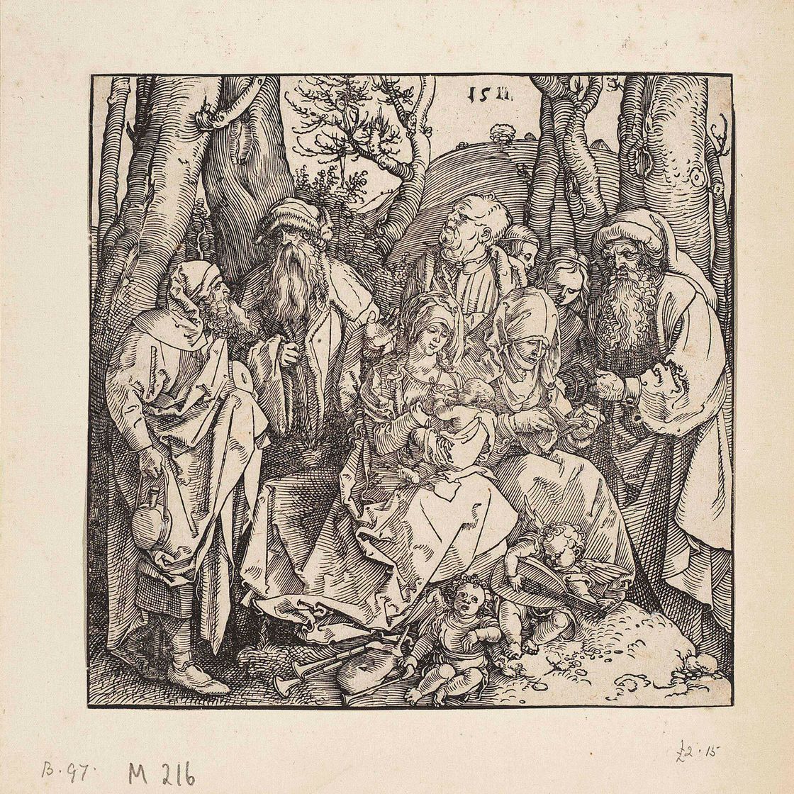 Albrecht Dürer — Святое родство с ангелами (Барч, 97; Медер, Холстейн, 216)
