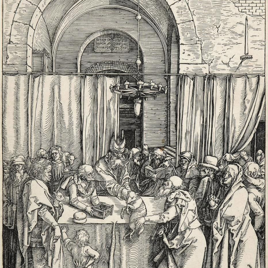 Albrecht Dürer — Отказ от приношения Иоахима, из книги "Жизнь Пресвятой Девы" (Барч, 77; Медер, Холстейн, 189)