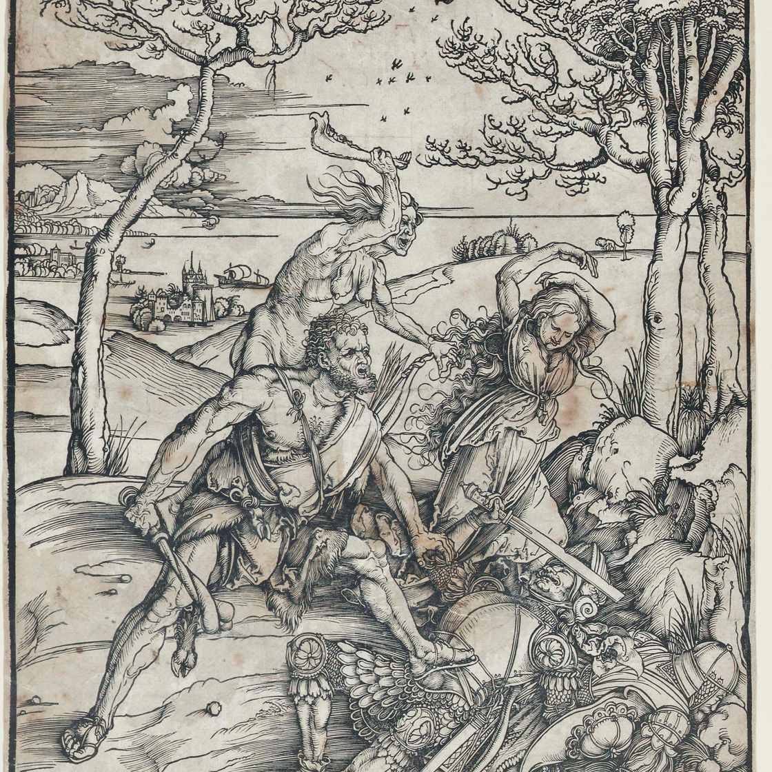 Albrecht Dürer — Геракл, побеждающий близнецов Молионидов (Барч, 127; Медер, Холстейн, 238)