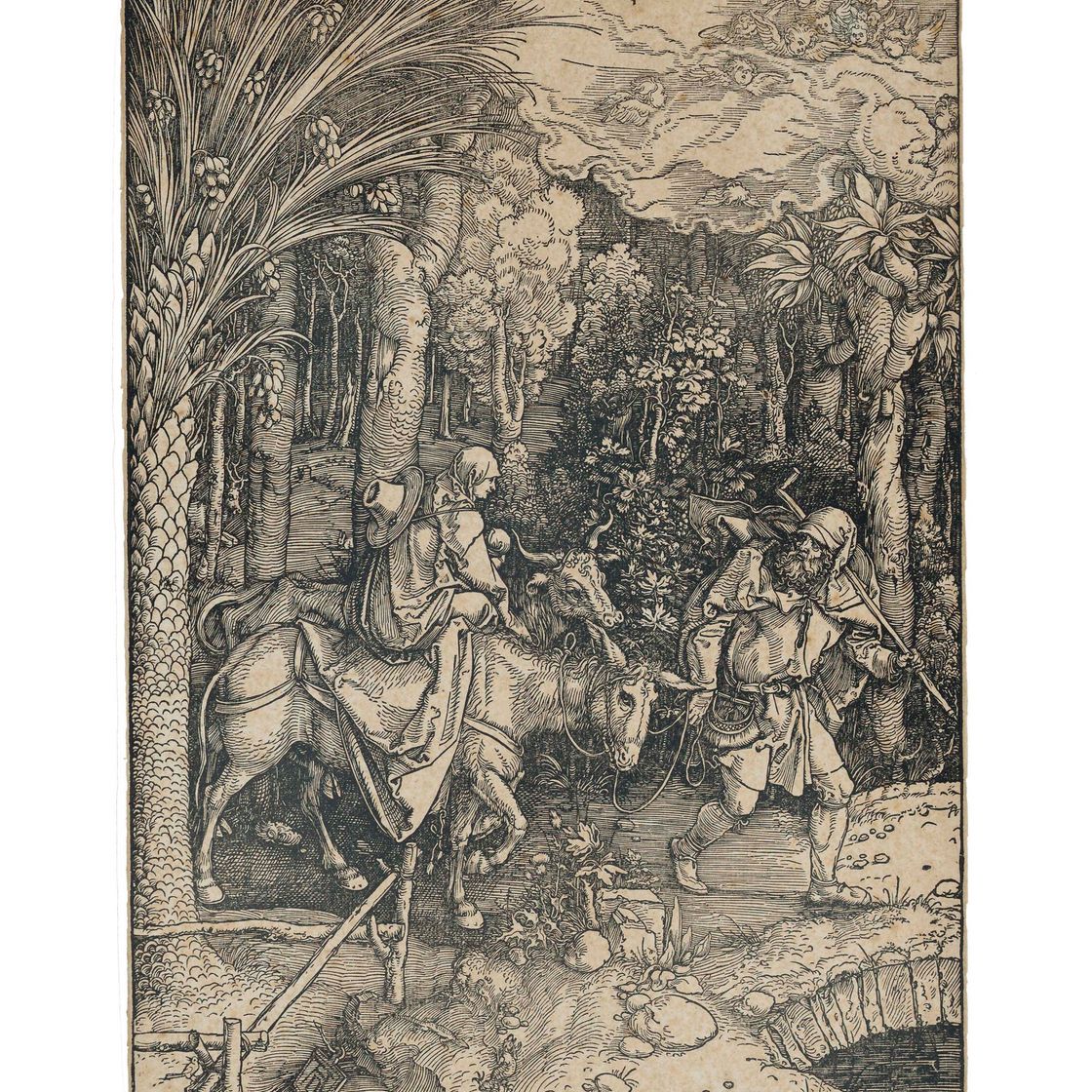 Albrecht Dürer — Бегство в Египет, из книги "Жизнь Богородицы" (Барч, 89; Медер, Холстейн, 201)