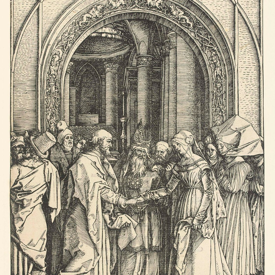 Albrecht Dürer — Обручение Пресвятой Девы, из книги "Жизнь Пресвятой Девы" (т. 82, М., гл. 194; С.М.С. 172)