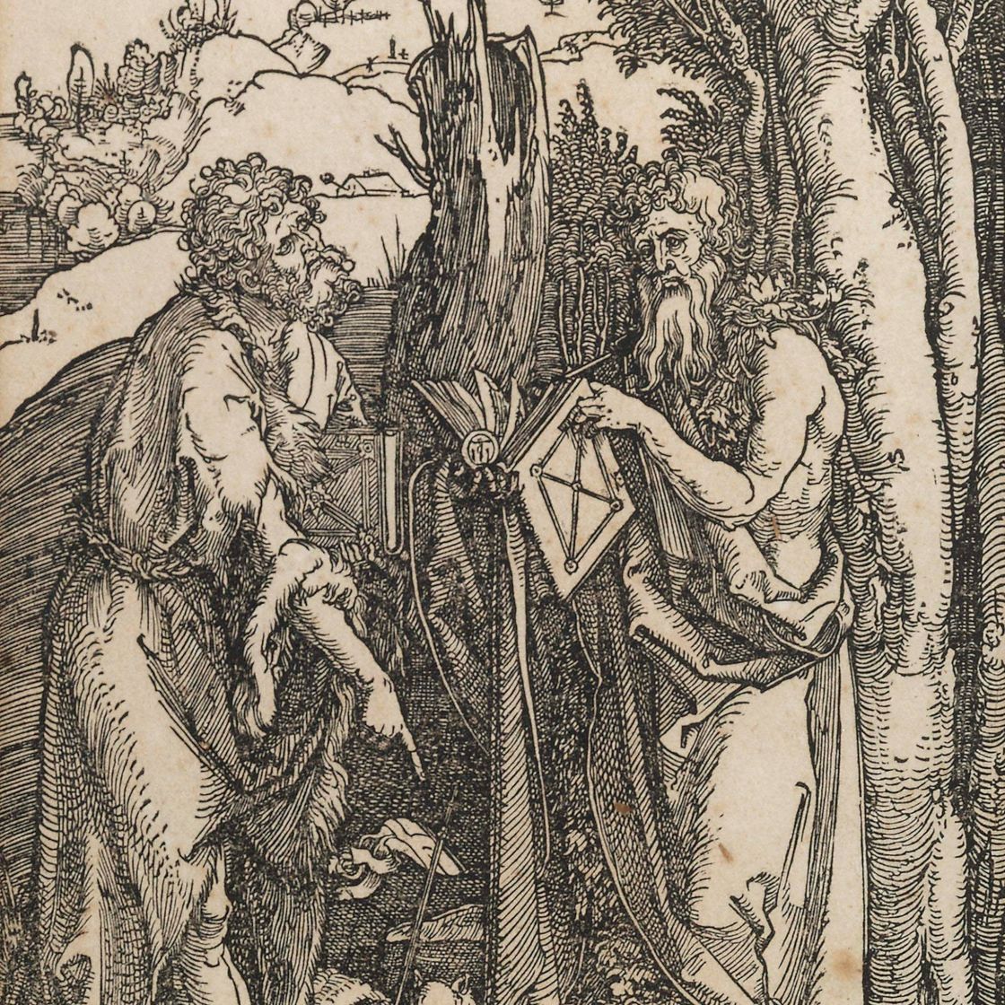 Albrecht Dürer — Святой Иоанн Креститель и святой Онофрий (Барч, 112; Медер, Холштайн, 230; Шох, Менде, Шербаум, 135)