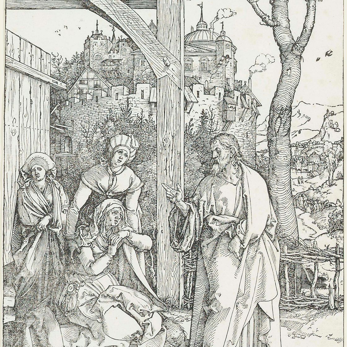 Albrecht Dürer — Христос, прощающийся со Своей Матерью, из "Жизни Богородицы" (Барч, 92; Медер, Холстейн, 204)