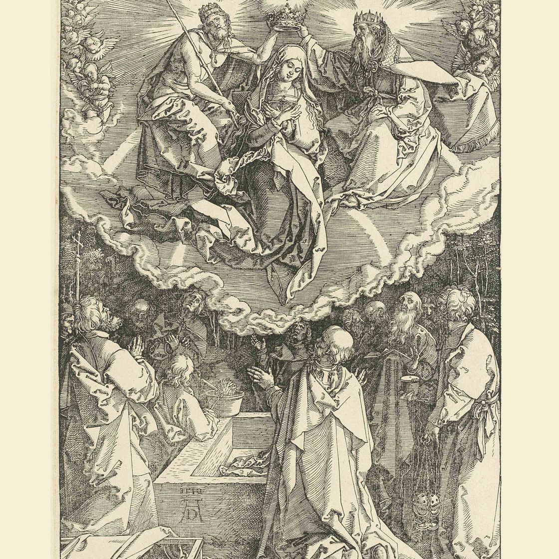 Albrecht Dürer — Успение и коронация Пресвятой Девы, из книги "Житие Пресвятой Девы" (т. 93; М., гл. 206; С.М.С. 184)