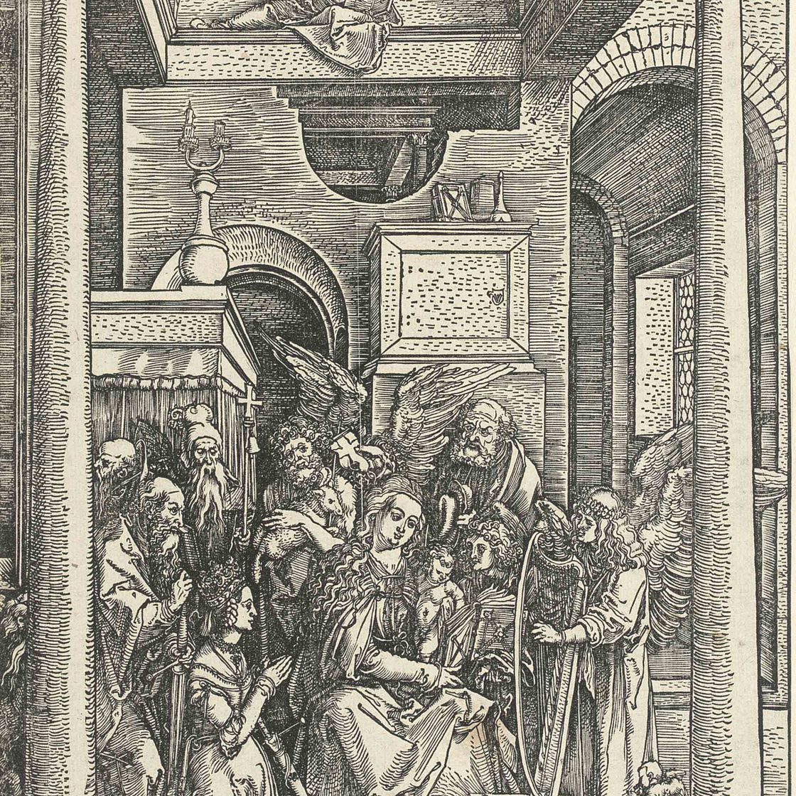 Albrecht Dürer — Прославление Пресвятой Девы, из: Житие Пресвятой Девы (т. 95; М., гл. 207; С.М.С. 185)