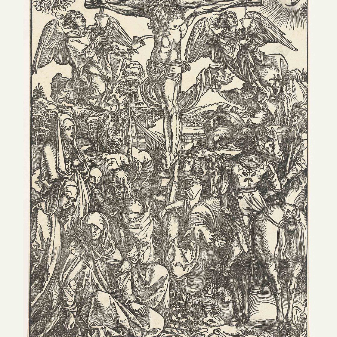 Albrecht Dürer — Христос на кресте, с большой гравюры на дереве "Страсти господни" (т. 11; М., Зал. 120; С.М.С. 161)