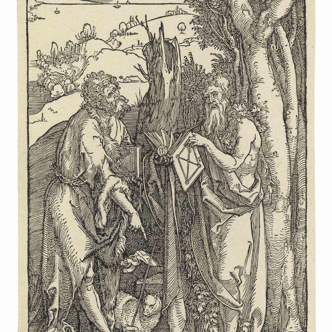 Albrecht Dürer — Святой Иоанн Креститель и святой Онофрий (т. 112; М., Зал. 230; С.М.С. 135)