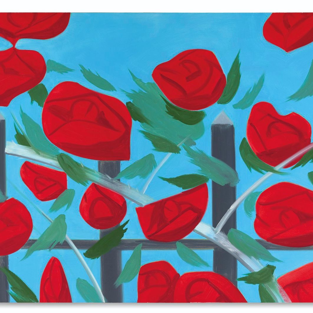 Alex Katz — Розы на голубом фоне, изображение 1