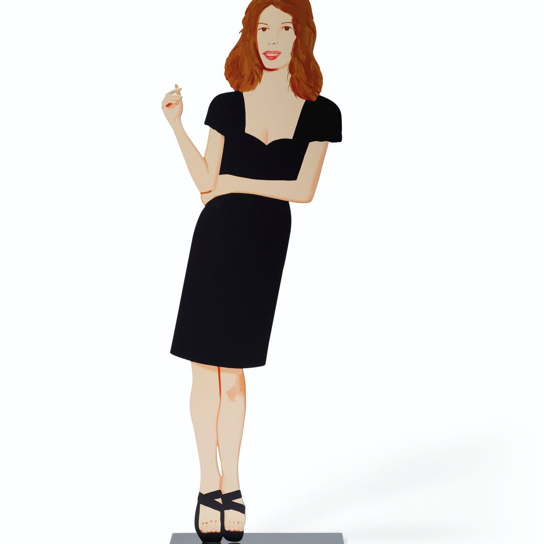 Alex Katz — Сесили, в черном платье с вырезами, изображение 1