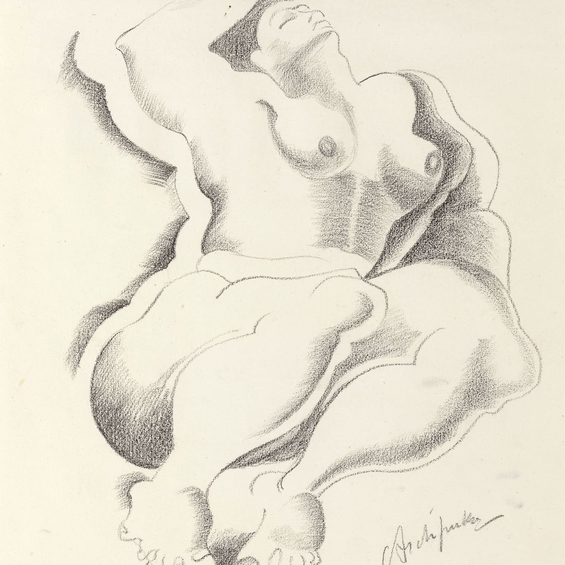 Alexander Archipenko — Лежащая обнаженная Женщина
