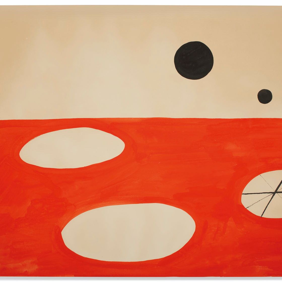 Alexander Calder — Черные диски над красной равниной