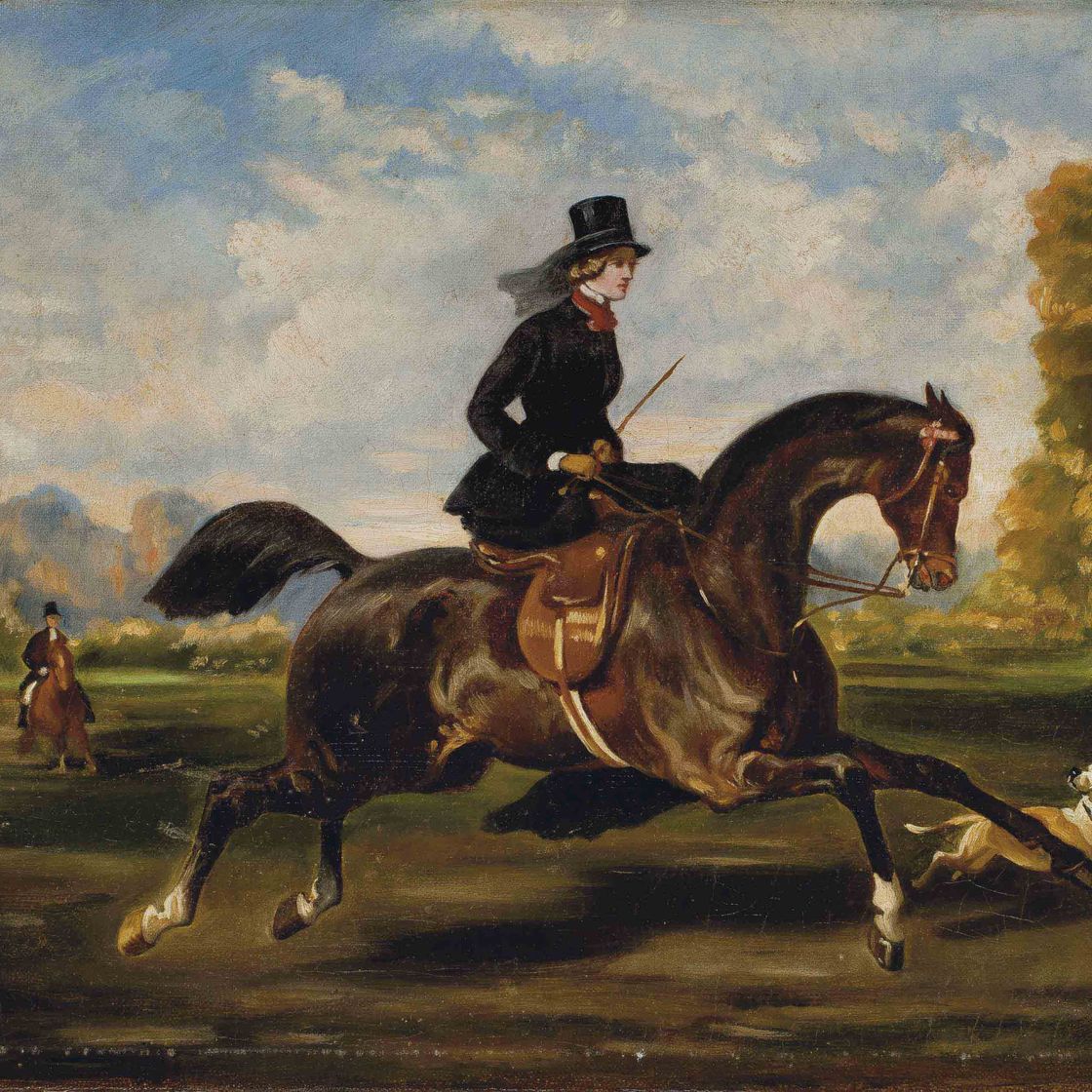 Alfred De Dreux — Амазонка танцует в прериях