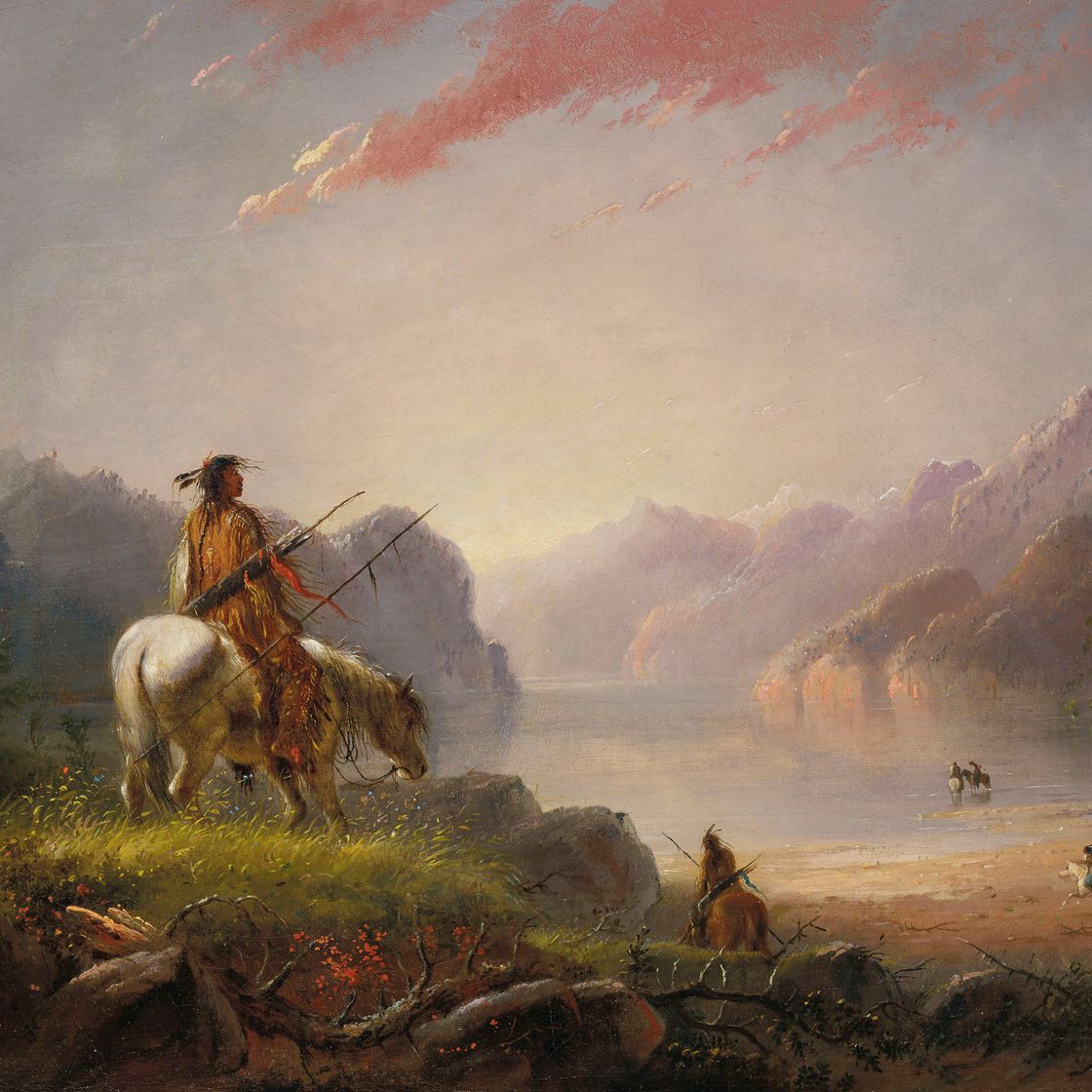 Alfred Jacob Miller — Закат, Ветреная река