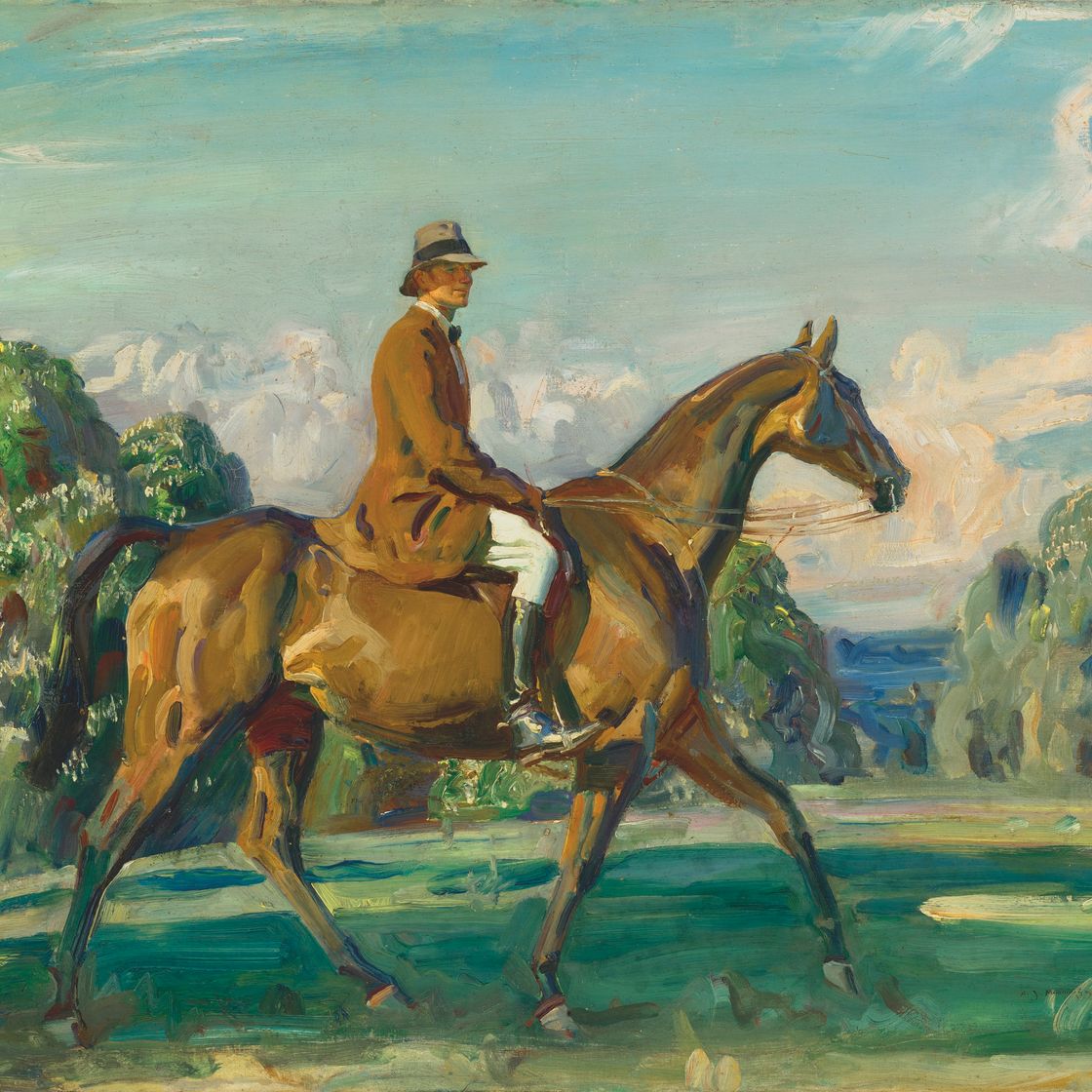 Alfred James Munnings — Майор Мид на своем любимом охотнике, изображение 1